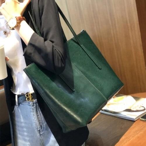 Women Tote Bags Genuine Leather Casual Big Underarm Shoulder Luxury Brand Handbags Lady Cowhide Bag High Quality Temperament