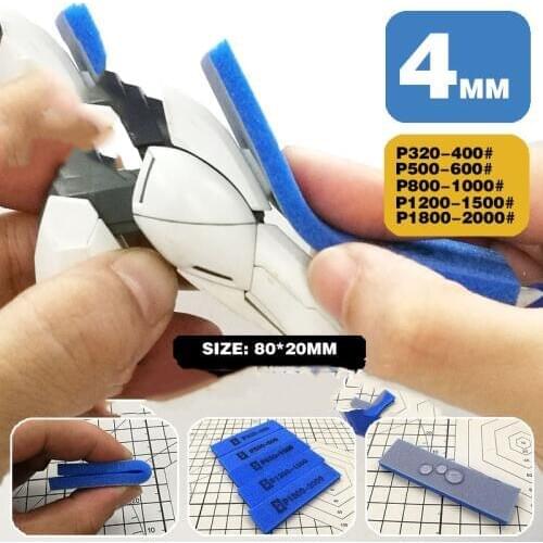 10pcs/lot Ultra - Thin Free Bending Dry and Wet Sponge Sandpaper for Parts Grinding 80x20mm