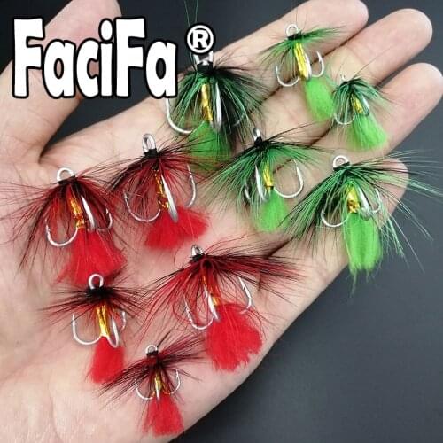 10pcs Feather Treble Hook Strong Treble Fishing Hook Silvery Saltwater Hook Size 2 4 6 8 10