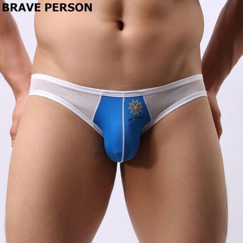 2019New Brave Person mens polyester briefs Underwear High Quality Mens Briefs Transparent Mesh Sexy Underpants