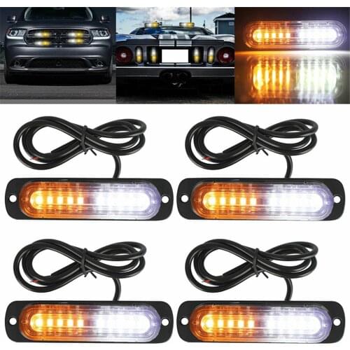 4PCS 10LED Strobe Light LED 24v Truck Warning Emergency Light Trailer Lights LED Break Light Car Stroboscopes For Auto 12v