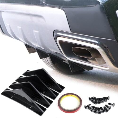 4PCS Universal Car Back Bumper Diffuser Bumper Spoiler Splitter Car-Styling Car Accessories Decorative deflector