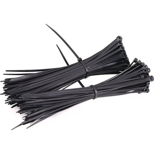 50Pcs Black Nylon Cable Ties 3*80mm-4*300mm Plastic Self-locking Cable Zipper Buckle Wire Zip Tie