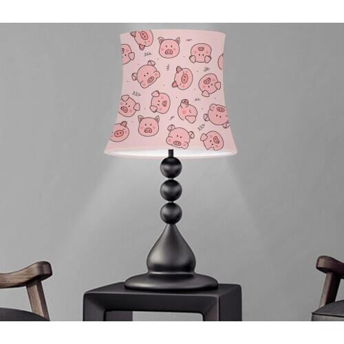 Lampshade Pink Pig 3D Funny Lamp Shades for Table Wall Art Deco Simple Style Lamp Shade Barrel Shape Light Covers Stretch Cloth