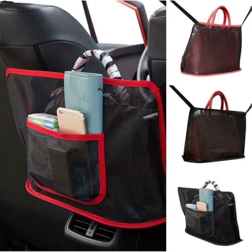 Advinced Car Net Pocket Handbag Holder Organizer Seat Side Storage Mesh Net Bag Car Net Pocket Handbag Holder Stowing Tidying