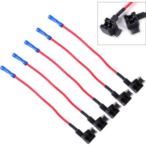 DWCX 5pcs Car Auto Add-A-Circuit Fuse Tap Adapter Holder Low Profile Mini APS ATT Micro Blade Fuse for Audi A6 VW Nissan Mazda