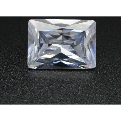 White Cubic Zirconia Stone Free Shipping 50pcs/lot 1.5x2~12x16mm Rectangle Cut 5A Quality CZ Stone Synthetic Gems For Jewelry