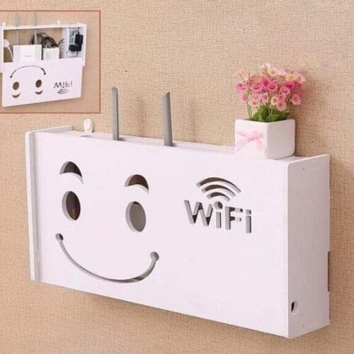 Wireless Wifi Router Storage Box PVC panel Shelf Wall Hanging Plug Board Bracket Cable Storage Organizer Home Decor 3 Sizes