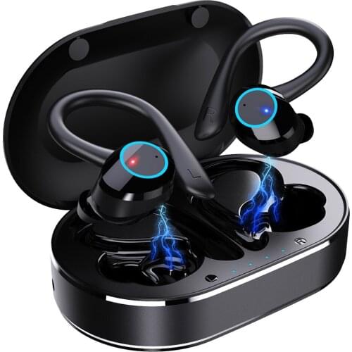 Wireless EarHook Headphone Touch Control Sports Waterproof Bluetooth-compatible5.0 Earphone HiFi 9D Bass Stereo Headset with Mic