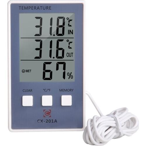 Digital Thermometer Hygrometer Indoor Outdoor Temperature Humidity Meter Display Weather Station Monitor Gauge LCD Screen