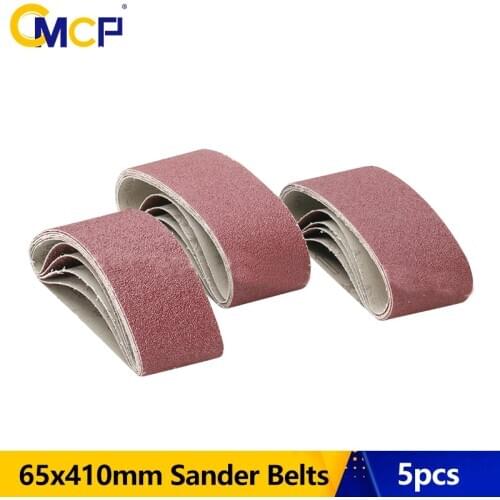 CMCP 5pcs Abrasive Sanding Belts For Polishing Tool 65x410mm Sander Belt Sander Attachment Grinder Polisher Power Tool Accessory