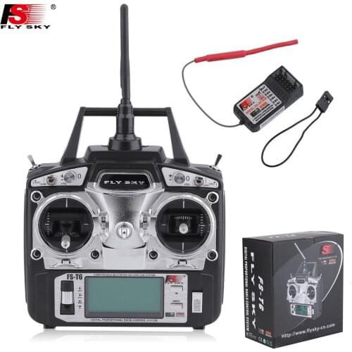 Flysky FS-T6 FS T6 6ch 2.4g w/ LCD Screen Transmitter + FS R6B Receiver RC Quadcopter Helicopter With LED Screen