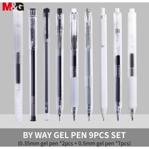M&G BY WAY Gel Pens Gel Pen 0.35mm/0.38mm/0.5mm Black Ink Refill Gelpen School Office Supplies Pens