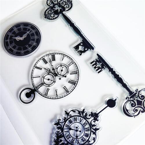 Hot sale The Time key Transparent Clear Stamps / Silicone Seals Roller Stamp for DIY scrapbooking photo album/Card Making