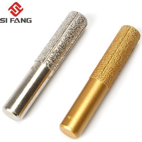 2pcs1/2" Shank Marble Brazed Granite For Marble Granite Edge Profiling/Cutting Router Marble Straight diamond emery straight bit
