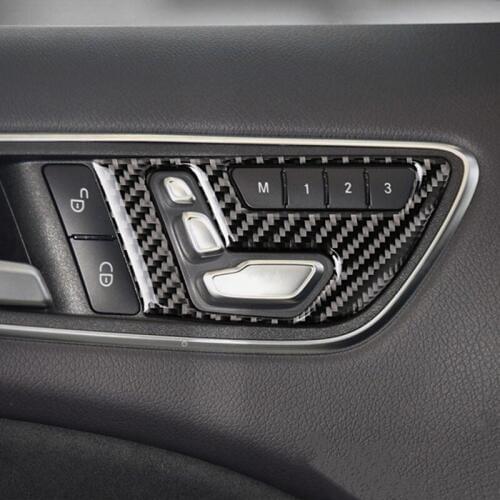 Car Seat Adjustment Buttons Panel Decoration Sticker Trim Carbon Fiber For Mercedes Benz A B Class CLA C117 GLA X156 2011-18
