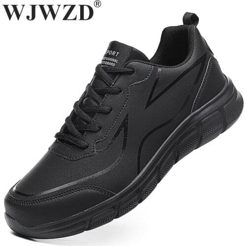 Fashion Men Sneakers Leather Casual Shoes Lac-up Mens Trainers Lightweight Vulcanize Shoes Walking Sneakers Zapatillas Hombre