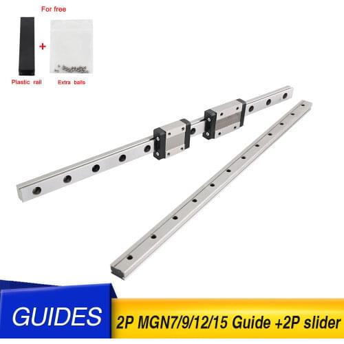 2PC Linear Slider MGN7C MGN7H MGN9C MGN9H MGN12C MGN12H MGN15C MGN15H with 2PC MGN Linear Rail Guide 150mm 300mm 400mm