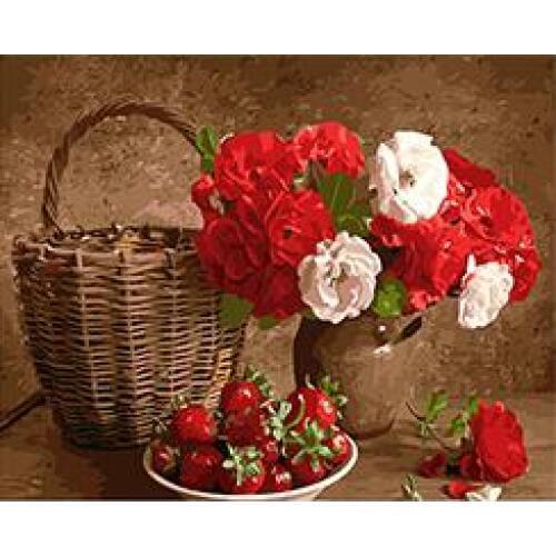 MaHuaf-W292 red and white flowers Strawberry