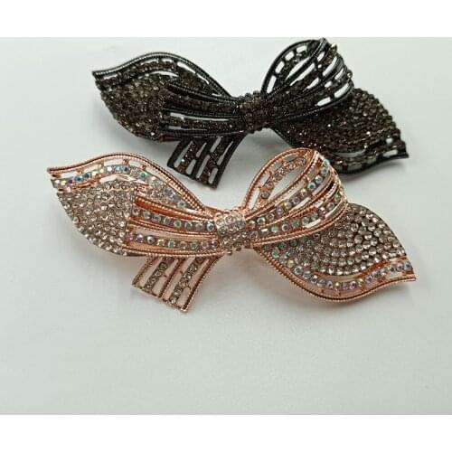 Fashion Rhinestones Barrettes Gold Color Women Crystal Assorted Leaf Flower Bridal Hair Clip Jewelry Wedding Accessories