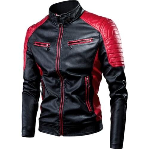 2021 mens car splicing leather jacket fashion motorcycle jacket retro style warm leather spring and Autumn