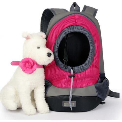 Nylon Portable Travel Pet Dog Front Bag Head Out Double Shoulder Pet Dog Carrier Backpack Outdoor Breathable Mesh Pet Backpack