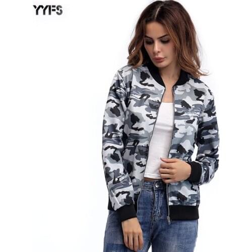 New popular autumn and winter European and American camouflage casual long-sleeved jacket jacket loose baseball uniform women