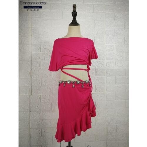 2020 new summer belly dance handmade custom design sense top drawstring skirt exercise suit