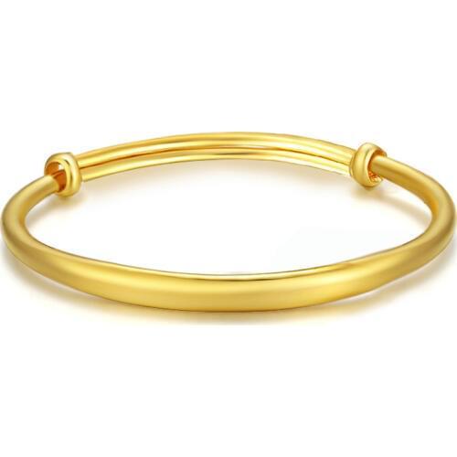 Solid 24K Yellow Gold Bangle Smooth Baby Bangle Children Gift