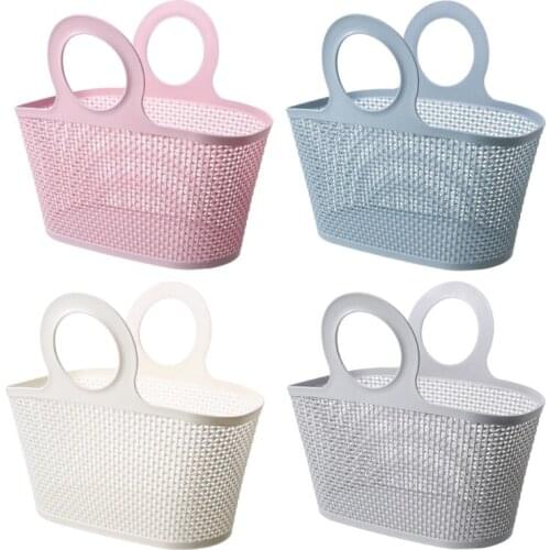 Plastic Portable Bath Basket Shampoo Sundries Storage Basket Hollow out Organize Y1QB