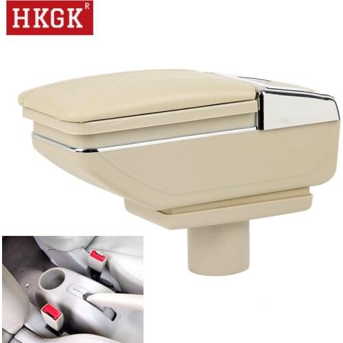 Car Armrest For Chery A13 Very Celer fulwin 2 2008-2012 Rotatable Large Space PU Leather Dual Layer Center Console Storage Box