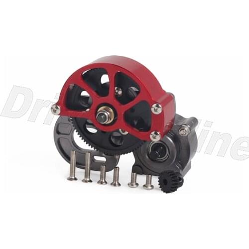 Complete Metal Gearbox Middle Transmission Box with Motor Gear for 1/10 RC Crawler Axial SCX10