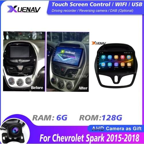 Radio GPS navigation Stereo Player 6G 128G For Chevrolet Spark 2015 2016 2017 2018 Car radio DVD Multimedia player with carplay