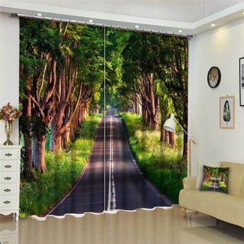 Customized Beautiful scenery Luxury 3D Blackout Window Curtain Drapes For Living room Bed room Hotel Wall Tapestry Cortinas