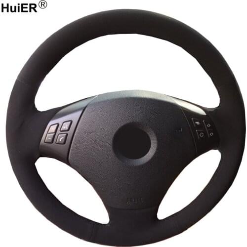Hand Sewing Car Steering Wheel Cover Wrap Suede Leather Funda Volante For BMW E90 E91(Touring) 2005-2011 320d 325i 335i X1 E84