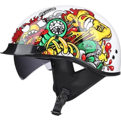 Helmet Vintag Motorcycle Retro Half Cascos Cafe Racer Style DOT Approved Chopper Vespa Touring Motorbike German Capacete De Moto