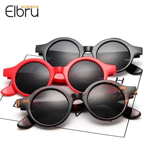 Elbru Vintage Punk Round Sunglasses For Women Colorful Sun Glasses Brand Designer Retro UV400 Sunshades For Men Driving Oculos