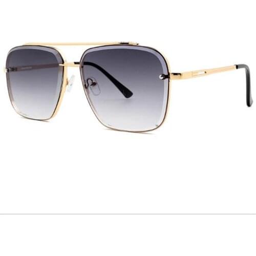 Retro metal square sunglasses Mens and womens double-beam glasses Designer brand sunshade mirror wholesale