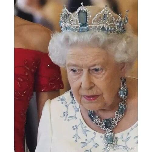 Himstory Sparkling Blue Tiaras Crowns Zircon for Brides European Wedding Hairbands Bridal Hair Accessories Gifts