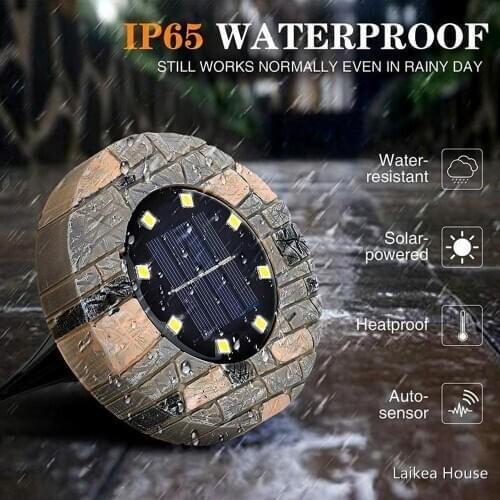 Lmitation Stone Pattern Solar Underground Light Garden Decoratio Lights Ground Lamp Outdoor Waterproof IP65 Walkway Path Lamp