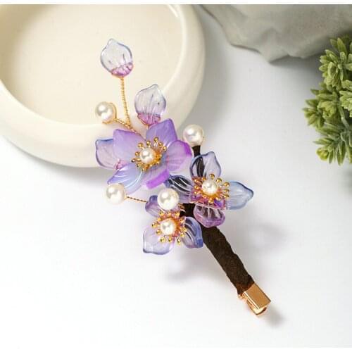 1 pc Vintage Cherry Blossom Antique Hair Clips Hanfu Bride Wedding Hair Jewelry Handmade 12 cm Hair clip