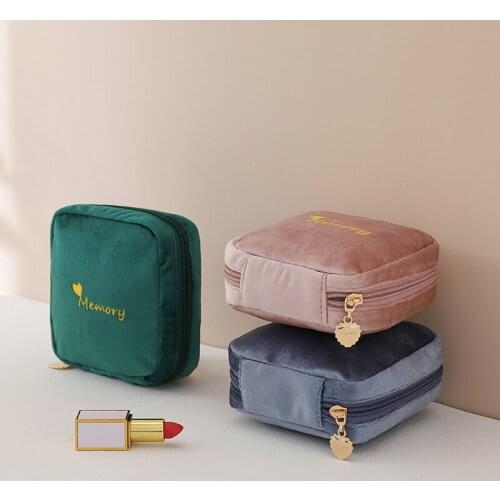 Waterproof Cosmetic Bag Women Purse Lipstick PouchSanitary Napkin Storage Tote Headset Case Portable Travel Organizer Supplies