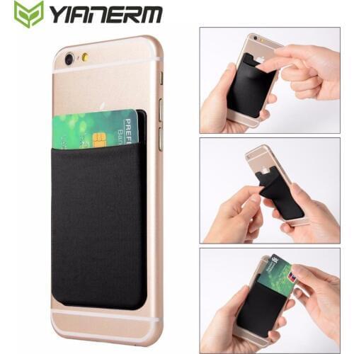 Yianerm Phone Case Credit Card Wallet Holder Stretchy Lycra 3M Sticky Notes Ultra Slim Bus Card Pocket Pouch for Most Smartphone