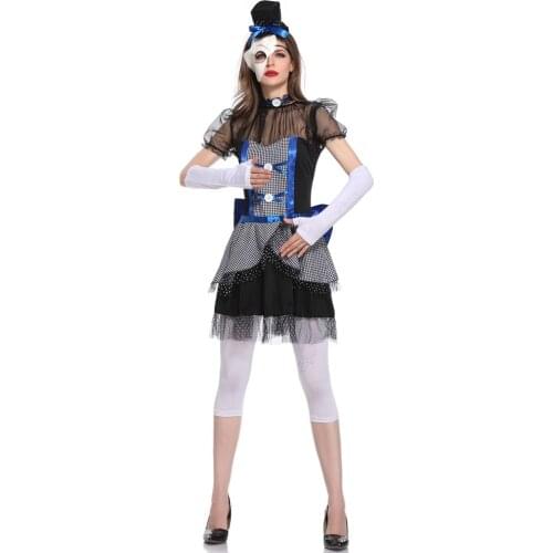 Funny Halloween Costumes Horror Clown Costume Vampire Ghost Bride for Women Halloween Party Cosplay Devil