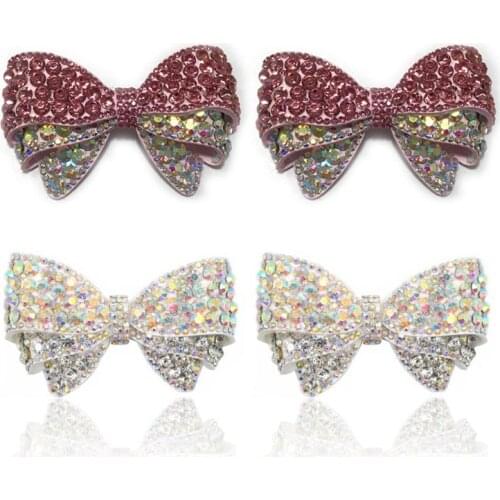 Women DIY Shoes Flower Handmade Rhinestone Bow Shape Shoe Buckle High Heels Decorative Accessories