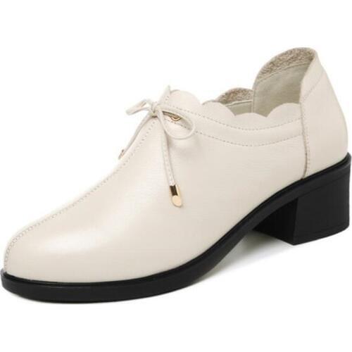 Hot Promotions Women Shoes Elegant Comfort Thick Heel Shoes 2020 Spring New Bow Women Genuine Leather Shoes High Heel Shoes