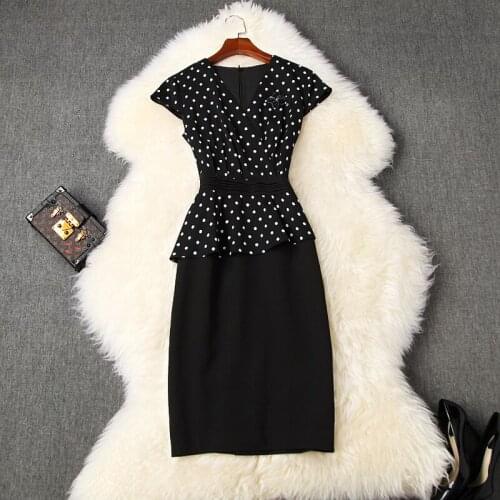 New superior 2021 quality summer Sexy Retro Dots dress M 4XL Women womanliness Dress Large size Patchwork buttock party dresses