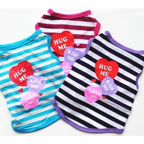 2021 New Dogs Vests Cotton Breathable Printed Letter Summer Thin Clothes Vest For Cute Pets Puppy Chihuahua Pets Supplier