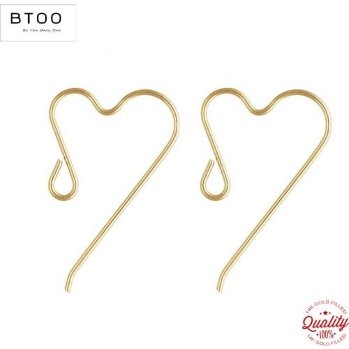 14K Gold Filled Heart Ear Wire .025" (0.64mm) Gold Ear Wire for Jewelry Making Handmde DIY Earrings Accessories