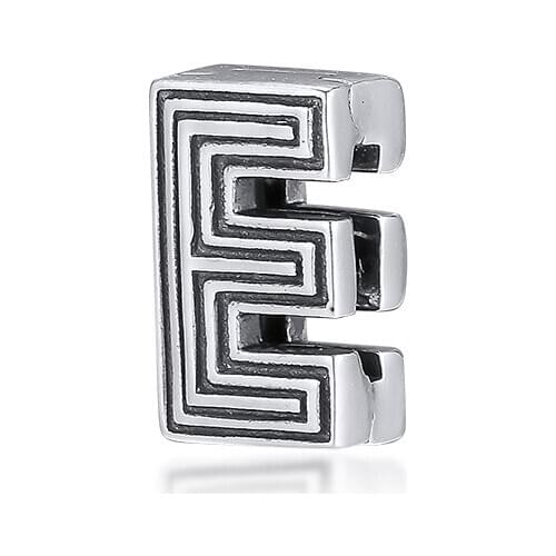 100% Real 925 Sterling Silver Charm Fits Reflexions Bracelets Letter E Clip Beads For Jewelry Making